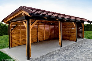 Predokenske rolete PENTO, zapiranje nadstreška, čokoladno temna, lesna svetla